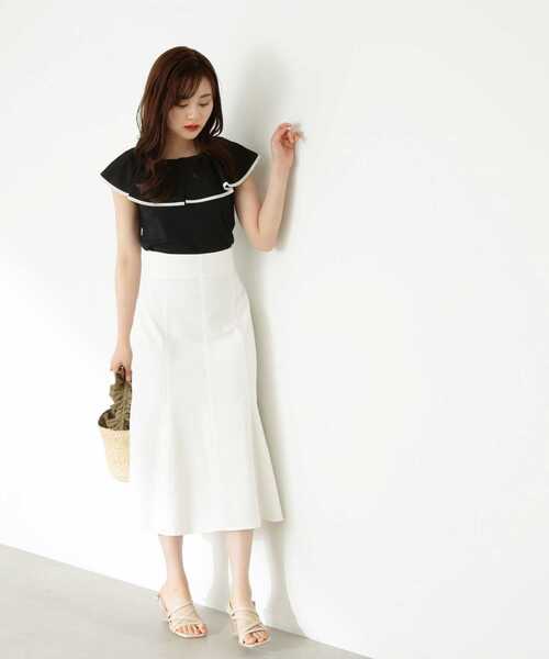 PROPORTION BODY DRESSING（プロポーションボディドレッシング）の「フレアカラーカットトップス / 1213260601（Tシャツ/カットソー・レディース・ブラック/ホワイト・FREE）」の12枚目の写真