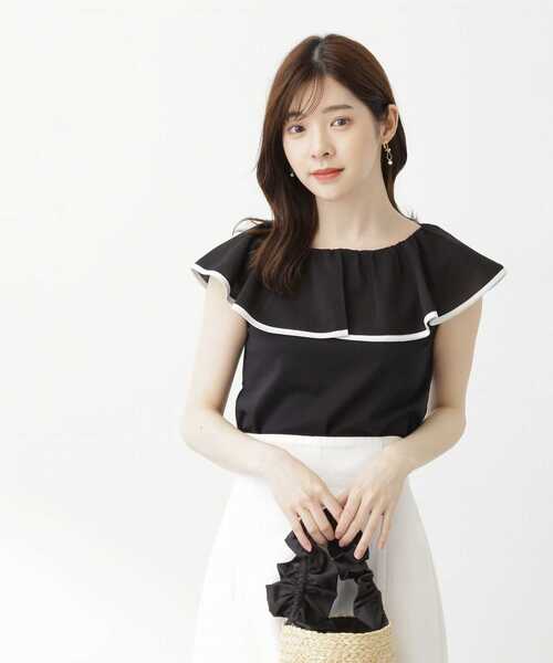 PROPORTION BODY DRESSING（プロポーションボディドレッシング）の「フレアカラーカットトップス / 1213260601（Tシャツ/カットソー・レディース・ブラック/ホワイト・FREE）」の13枚目の写真