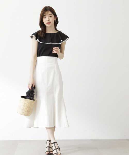 PROPORTION BODY DRESSING（プロポーションボディドレッシング）の「フレアカラーカットトップス / 1213260601（Tシャツ/カットソー・レディース・ブラック/ホワイト・FREE）」の15枚目の写真