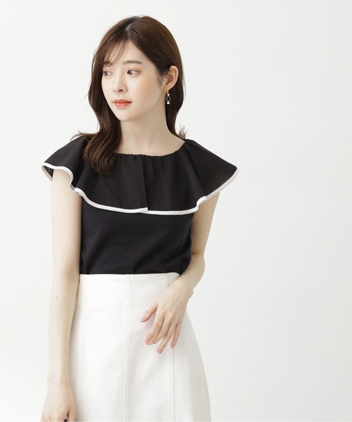 PROPORTION BODY DRESSING（プロポーションボディドレッシング）の「フレアカラーカットトップス / 1213260601（Tシャツ/カットソー・レディース・ブラック/ホワイト・FREE）」の7枚目の写真