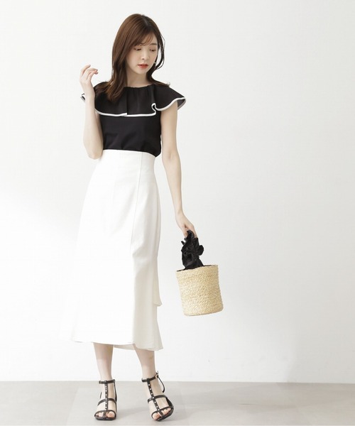 PROPORTION BODY DRESSING（プロポーションボディドレッシング）の「フレアカラーカットトップス / 1213260601（Tシャツ/カットソー・レディース・ブラック/ホワイト・FREE）」の3枚目の写真