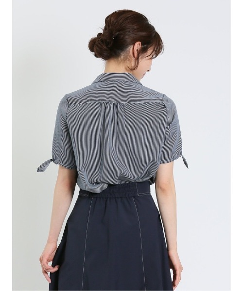 m.f.editorial（エムエフエディトリアル）の「m.f.エディトリアル レディース 前開き 半袖シャツチュニック（シャツ/ブラウス・レディース・ネイビー/ボルドー・LARGE/MEDIUM）」の11枚目の写真