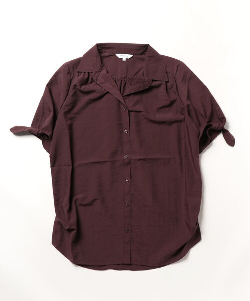 m.f.editorial（エムエフエディトリアル）の「m.f.エディトリアル レディース 前開き 半袖シャツチュニック（シャツ/ブラウス・レディース・ネイビー/ボルドー・LARGE/MEDIUM）」の14枚目の写真