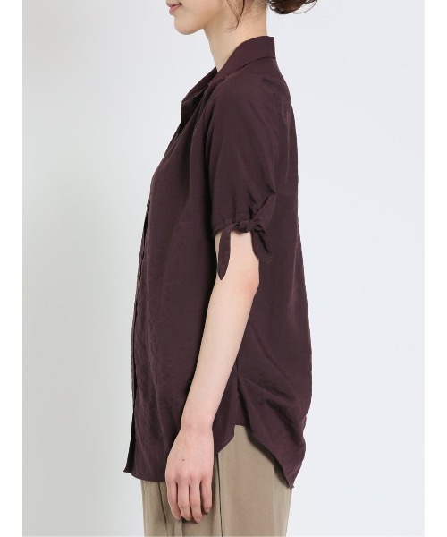 m.f.editorial（エムエフエディトリアル）の「m.f.エディトリアル レディース 前開き 半袖シャツチュニック（シャツ/ブラウス・レディース・ネイビー/ボルドー・LARGE/MEDIUM）」の16枚目の写真