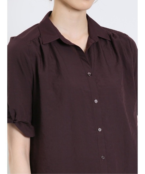 m.f.editorial（エムエフエディトリアル）の「m.f.エディトリアル レディース 前開き 半袖シャツチュニック（シャツ/ブラウス・レディース・ネイビー/ボルドー・LARGE/MEDIUM）」の18枚目の写真