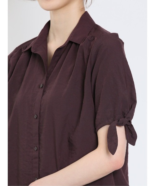 m.f.editorial（エムエフエディトリアル）の「m.f.エディトリアル レディース 前開き 半袖シャツチュニック（シャツ/ブラウス・レディース・ネイビー/ボルドー・LARGE/MEDIUM）」の19枚目の写真