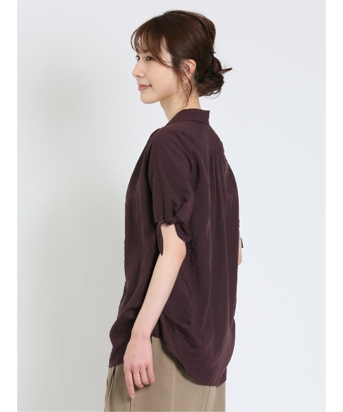 m.f.editorial（エムエフエディトリアル）の「m.f.エディトリアル レディース 前開き 半袖シャツチュニック（シャツ/ブラウス・レディース・ネイビー/ボルドー・LARGE/MEDIUM）」の21枚目の写真