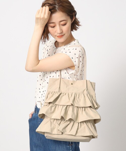 grove（グローブ）の「◆【A4収納可】ティアードタックトート（トートバッグ・レディース・アイボリー/ブラック/カーキ/ダークグレー/グレー系その他4/ベージュ系その他6/ブラウン系その他5・00）」の12枚目の写真