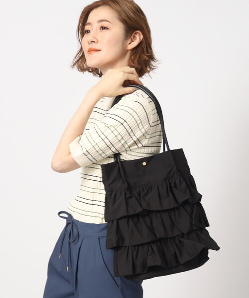 grove（グローブ）の「◆【A4収納可】ティアードタックトート（トートバッグ・レディース・アイボリー/ブラック/カーキ/ダークグレー/グレー系その他4/ベージュ系その他6/ブラウン系その他5・00）」の17枚目の写真