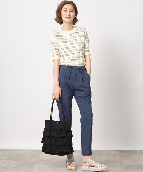 grove（グローブ）の「◆【A4収納可】ティアードタックトート（トートバッグ・レディース・アイボリー/ブラック/カーキ/ダークグレー/グレー系その他4/ベージュ系その他6/ブラウン系その他5・00）」の21枚目の写真