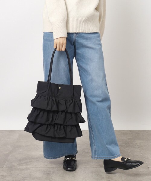 grove（グローブ）の「◆【A4収納可】ティアードタックトート（トートバッグ・レディース・アイボリー/ブラック/カーキ/ダークグレー/グレー系その他4/ベージュ系その他6/ブラウン系その他5・00）」の10枚目の写真