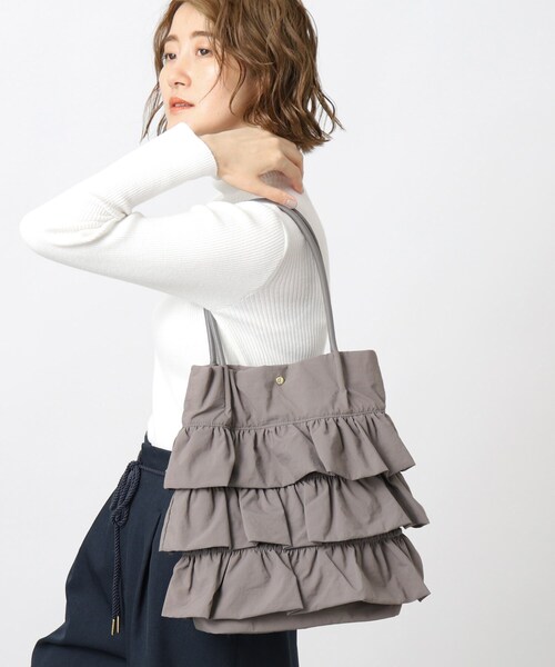 grove（グローブ）の「◆【A4収納可】ティアードタックトート（トートバッグ・レディース・アイボリー/ブラック/カーキ/ダークグレー/グレー系その他4/ベージュ系その他6/ブラウン系その他5・00）」の18枚目の写真