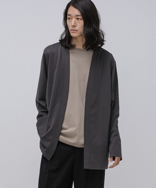 NANO universe（ナノユニバース）の「ダブルジャージー着流しカーディガン（カーディガン/ボレロ・メンズ・ブラック/ネイビー/グリーン/スミクロ/ライトグレー/モカ・L/S/M）」の18枚目の写真