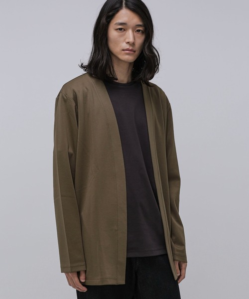 NANO universe（ナノユニバース）の「ダブルジャージー着流しカーディガン（カーディガン/ボレロ・メンズ・ブラック/ネイビー/グリーン/スミクロ/ライトグレー/モカ・L/S/M）」の19枚目の写真