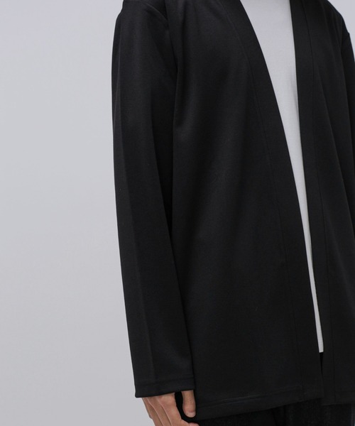 NANO universe（ナノユニバース）の「ダブルジャージー着流しカーディガン（カーディガン/ボレロ・メンズ・ブラック/ネイビー/グリーン/スミクロ/ライトグレー/モカ・L/S/M）」の13枚目の写真