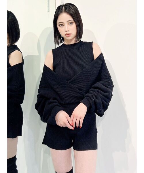 GYDA（ジェイダ）の「アームギャザーニットロンパース（つなぎ/オールインワン・レディース・ブラウン/ブラック/ピンク・FREE）」の16枚目の写真