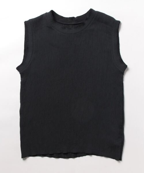 Q（キュー）の「リンクルノースリーブ（Tシャツ/カットソー・レディース・ホワイト/チャコールグレー・MEDIUM）」の8枚目の写真