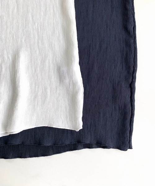 Q（キュー）の「リンクルノースリーブ（Tシャツ/カットソー・レディース・ホワイト/チャコールグレー・MEDIUM）」の13枚目の写真