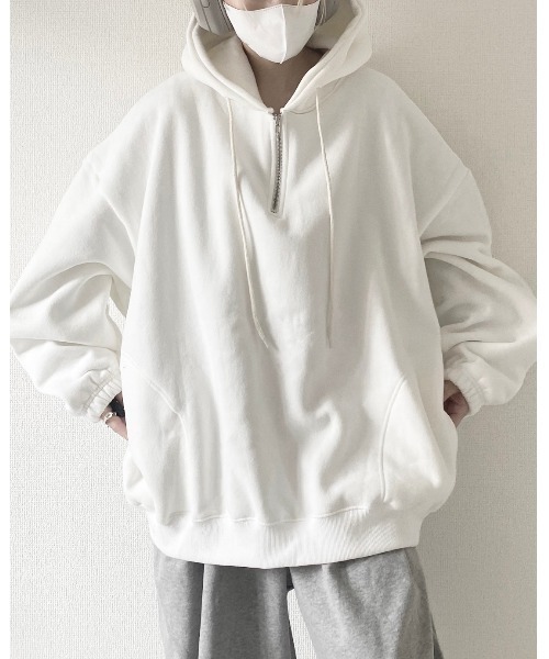 half zip hoodie/ハーフジップフーディー