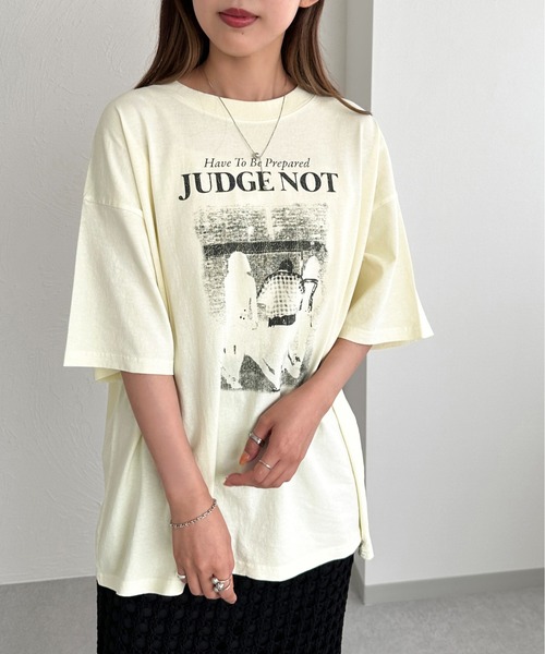 apres jour mignon(アプレジュールミニョン)の「ピグメントヴィンテージライクロックTシャツ3【ZOZOTOWN限定アイテム】(Tシャツ/カットソー・レディース・アイボリー/ブラック系その他2/その他/ブラック系その他/ネイビー・X-LARGE/フリー)」の19枚目の写真