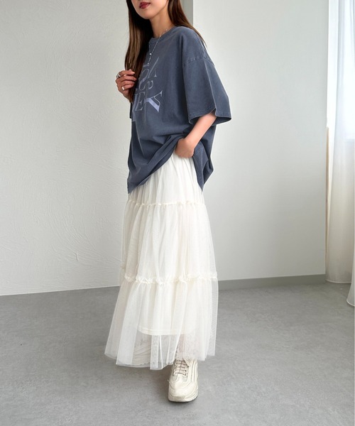apres jour mignon(アプレジュールミニョン)の「ピグメントヴィンテージライクロックTシャツ3【ZOZOTOWN限定アイテム】(Tシャツ/カットソー・レディース・アイボリー/ブラック系その他2/その他/ブラック系その他/ネイビー・X-LARGE/フリー)」の17枚目の写真
