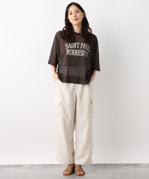 GLOBAL WORK（グローバルワーク）の「リネンライクカーゴパンツ/964062（カーゴパンツ・レディース・グレイッシュベージュ/カーキ/チャコールグレー・MEDIUM/LARGE）」の4枚目の写真