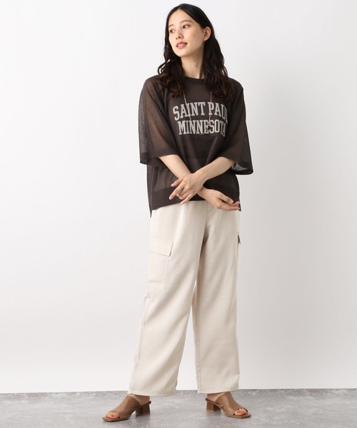 GLOBAL WORK（グローバルワーク）の「リネンライクカーゴパンツ/964062（カーゴパンツ・レディース・グレイッシュベージュ/カーキ/チャコールグレー・MEDIUM/LARGE）」の5枚目の写真