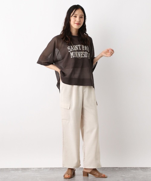 GLOBAL WORK（グローバルワーク）の「リネンライクカーゴパンツ/964062（カーゴパンツ・レディース・グレイッシュベージュ/カーキ/チャコールグレー・MEDIUM/LARGE）」の7枚目の写真