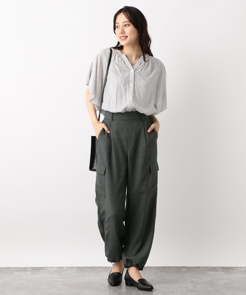 GLOBAL WORK（グローバルワーク）の「リネンライクカーゴパンツ/964062（カーゴパンツ・レディース・グレイッシュベージュ/カーキ/チャコールグレー・MEDIUM/LARGE）」の14枚目の写真