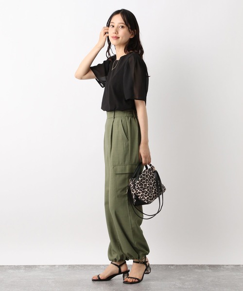 GLOBAL WORK（グローバルワーク）の「リネンライクカーゴパンツ/964062（カーゴパンツ・レディース・グレイッシュベージュ/カーキ/チャコールグレー・MEDIUM/LARGE）」の21枚目の写真