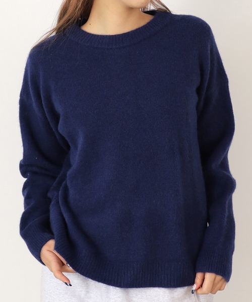 Chick（チック）の「クルーネックカラーニット（ニット/セーター・レディース・ネイビー/グレー/パープル/ピンク・FREE）」の3枚目の写真