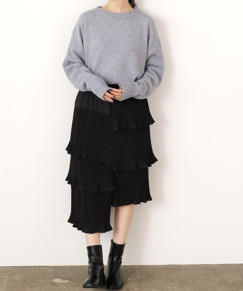 Chick（チック）の「クルーネックカラーニット（ニット/セーター・レディース・ネイビー/グレー/パープル/ピンク・FREE）」の19枚目の写真