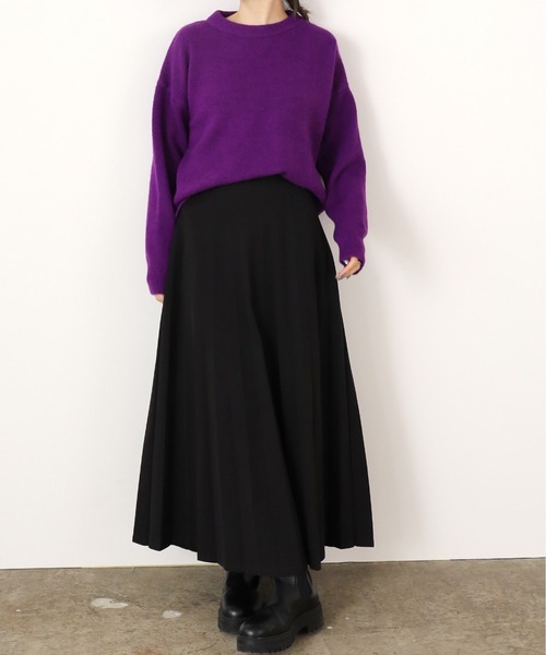 Chick（チック）の「クルーネックカラーニット（ニット/セーター・レディース・ネイビー/グレー/パープル/ピンク・FREE）」の21枚目の写真