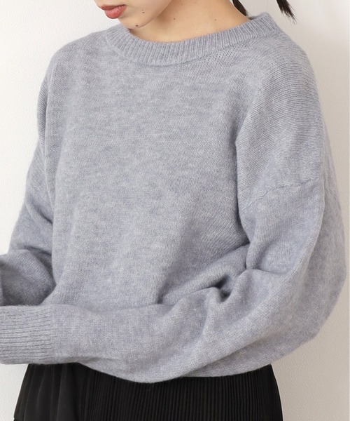 Chick（チック）の「クルーネックカラーニット（ニット/セーター・レディース・ネイビー/グレー/パープル/ピンク・FREE）」の18枚目の写真