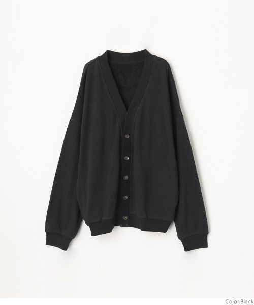 coca(coca)(コカ)の「メンズ裏パイルカーデ(カーディガン/ボレロ・メンズ・アイボリー/ブラック/ネイビー・M/L)」の2枚目の写真