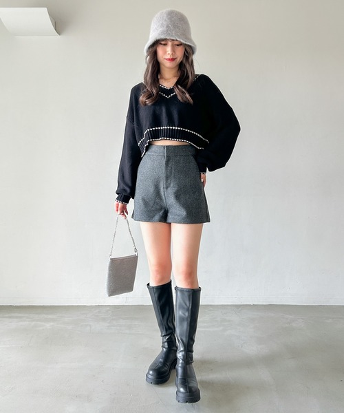 Heather（ヘザー）の「ウールライクショートパンツ　981442（その他パンツ・レディース・アイボリー/チャコールグレー/ブラウン・S/M）」の15枚目の写真