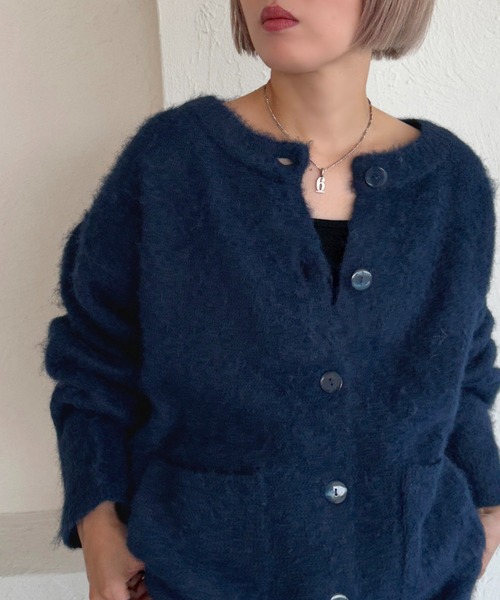 apres jour mignon（アプレジュールミニョン）の「起毛カーディガン【ZOZOTOWN限定アイテム】（カーディガン/ボレロ・レディース・ネイビー/チャコールグレー/ライトグレー/モカ/ブラック/マスタード・フリー/X-LARGE）」の5枚目の写真