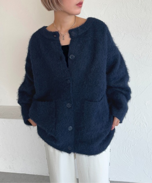 apres jour mignon（アプレジュールミニョン）の「起毛カーディガン【ZOZOTOWN限定アイテム】（カーディガン/ボレロ・レディース・ネイビー/チャコールグレー/ライトグレー/モカ/ブラック/マスタード・フリー/X-LARGE）」の10枚目の写真