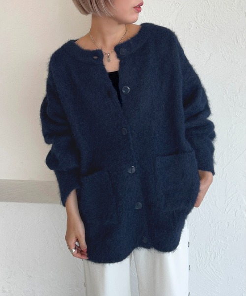 apres jour mignon（アプレジュールミニョン）の「起毛カーディガン【ZOZOTOWN限定アイテム】（カーディガン/ボレロ・レディース・ネイビー/チャコールグレー/ライトグレー/モカ/ブラック/マスタード・フリー/X-LARGE）」の11枚目の写真