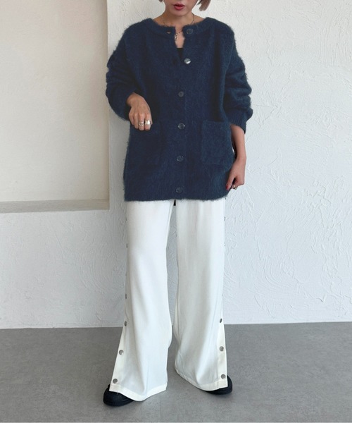 apres jour mignon（アプレジュールミニョン）の「起毛カーディガン【ZOZOTOWN限定アイテム】（カーディガン/ボレロ・レディース・ネイビー/チャコールグレー/ライトグレー/モカ/ブラック/マスタード・フリー/X-LARGE）」の13枚目の写真