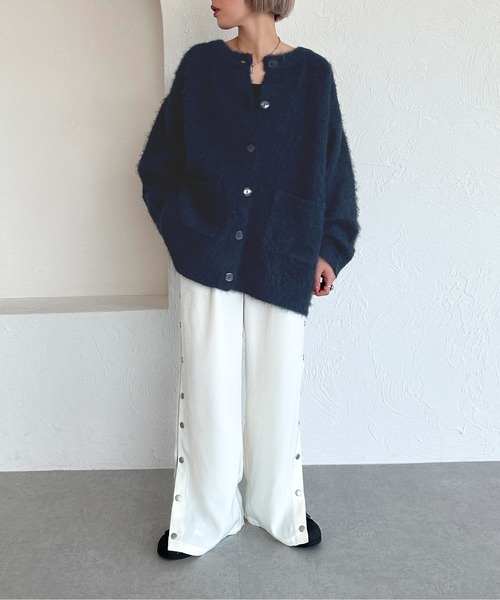 apres jour mignon（アプレジュールミニョン）の「起毛カーディガン【ZOZOTOWN限定アイテム】（カーディガン/ボレロ・レディース・ネイビー/チャコールグレー/ライトグレー/モカ/ブラック/マスタード・フリー/X-LARGE）」の14枚目の写真