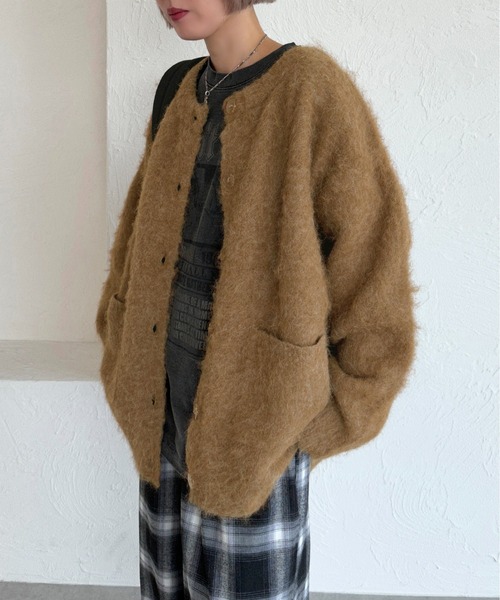 apres jour mignon（アプレジュールミニョン）の「起毛カーディガン【ZOZOTOWN限定アイテム】（カーディガン/ボレロ・レディース・ネイビー/チャコールグレー/ライトグレー/モカ/ブラック/マスタード・フリー/X-LARGE）」の16枚目の写真