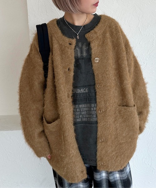 apres jour mignon（アプレジュールミニョン）の「起毛カーディガン【ZOZOTOWN限定アイテム】（カーディガン/ボレロ・レディース・ネイビー/チャコールグレー/ライトグレー/モカ/ブラック/マスタード・フリー/X-LARGE）」の18枚目の写真