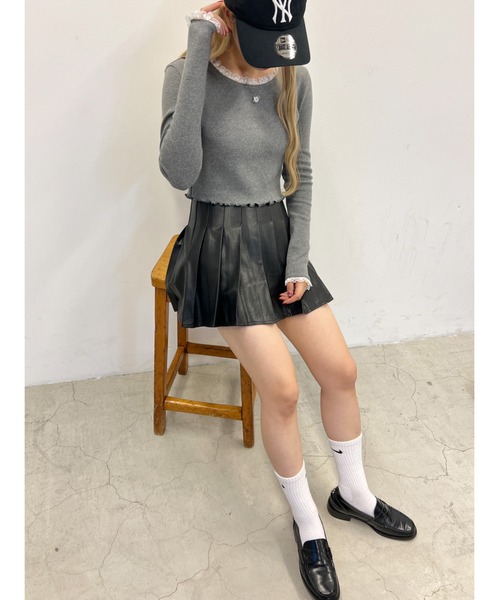 PHILLY（フィリー）の「【PHILLY】ローズポイントフリルトップス（Tシャツ/カットソー・レディース・アイボリー/ブラック/グレー・FREE）」の17枚目の写真
