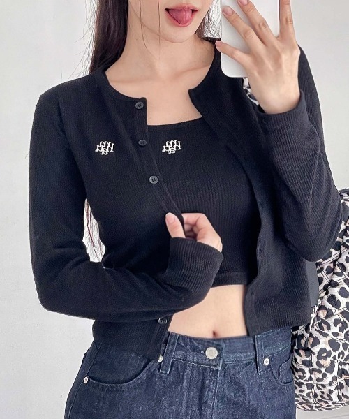 カーディガン A'GEM/9 × .kom「muah muah/ムーアムーア」SLIM FIT KNIT ZIPUP CARDIGAN/スリムフィット A'GEM/9 × .kom『muah muah/ムーアムーア』SLIM FIT KNIT ZIPUP