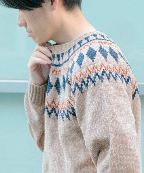 ITEMS URBANRESEARCH（アイテムズ アーバンリサーチ）の「求心柄モールクルーネックニット（ニット/セーター・メンズ・ベージュ/オフホワイト/グレー/ブラック・MEDIUM/LARGE）」の12枚目の写真