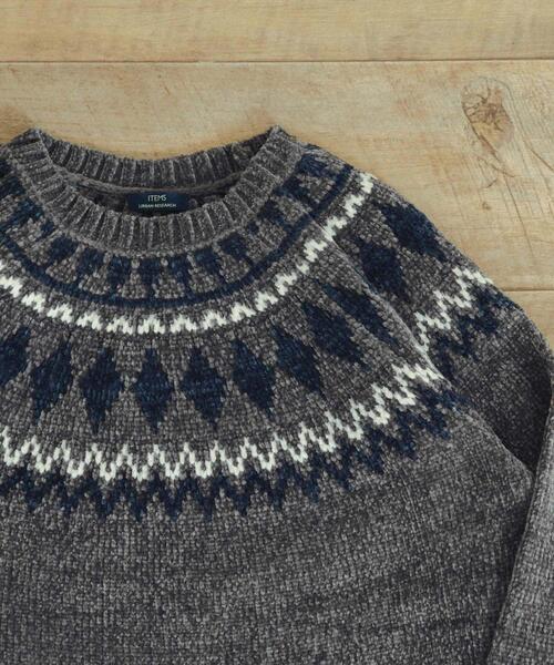 ITEMS URBANRESEARCH（アイテムズ アーバンリサーチ）の「求心柄モールクルーネックニット（ニット/セーター・メンズ・ベージュ/オフホワイト/グレー/ブラック・MEDIUM/LARGE）」の20枚目の写真