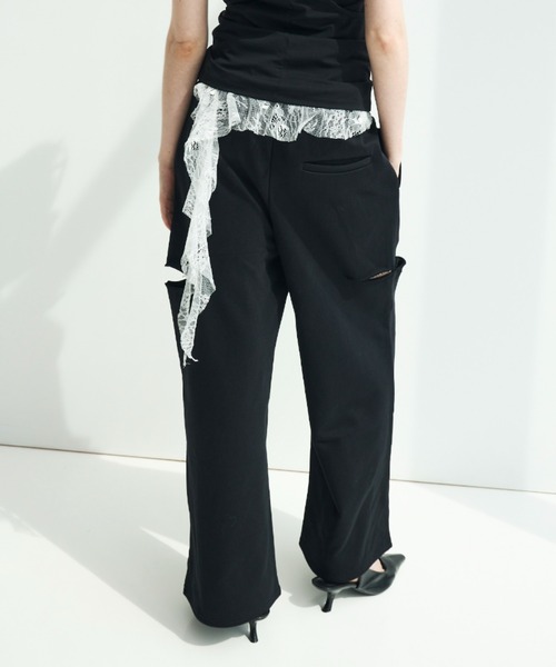 JOSE MOON(ジョゼムーン)の「SIDE SLIT SWEAT PANTS/サイドスリットスウェットパンツ(スウェットパンツ・レディース・ブラック/ホワイト/グレー/ブラウン・FREE/38/36)」の9枚目の写真
