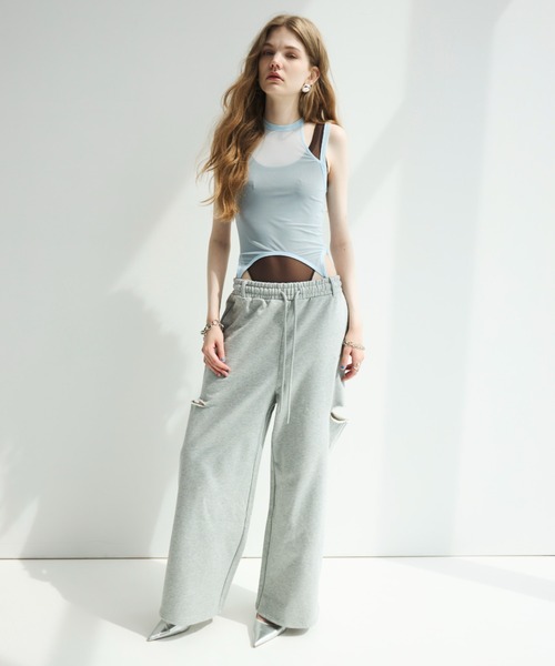 JOSE MOON(ジョゼムーン)の「SIDE SLIT SWEAT PANTS/サイドスリットスウェットパンツ(スウェットパンツ・レディース・ブラック/ホワイト/グレー/ブラウン・FREE/38/36)」の18枚目の写真