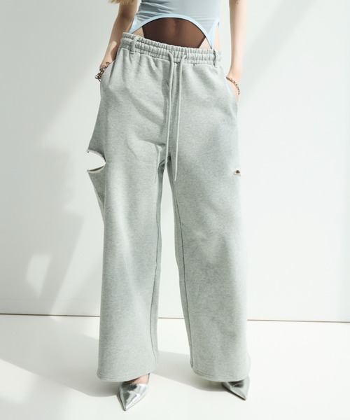 JOSE MOON(ジョゼムーン)の「SIDE SLIT SWEAT PANTS/サイドスリットスウェットパンツ(スウェットパンツ・レディース・ブラック/ホワイト/グレー/ブラウン・FREE/38/36)」の15枚目の写真
